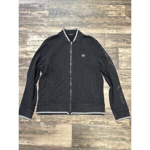 Michael Kors Zip Cardigan Sweatshirt Logo Sleeve Black XL Men’s Jacket